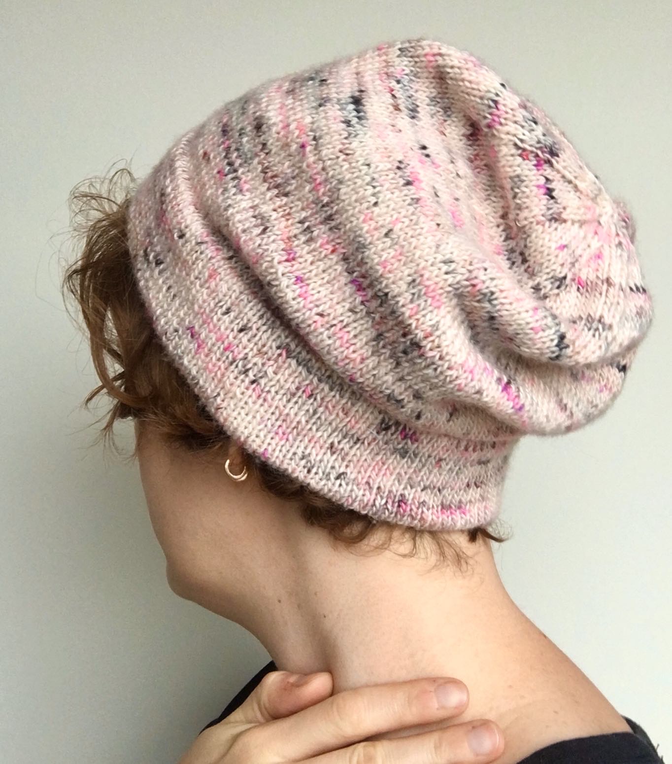 pink knitted beanie