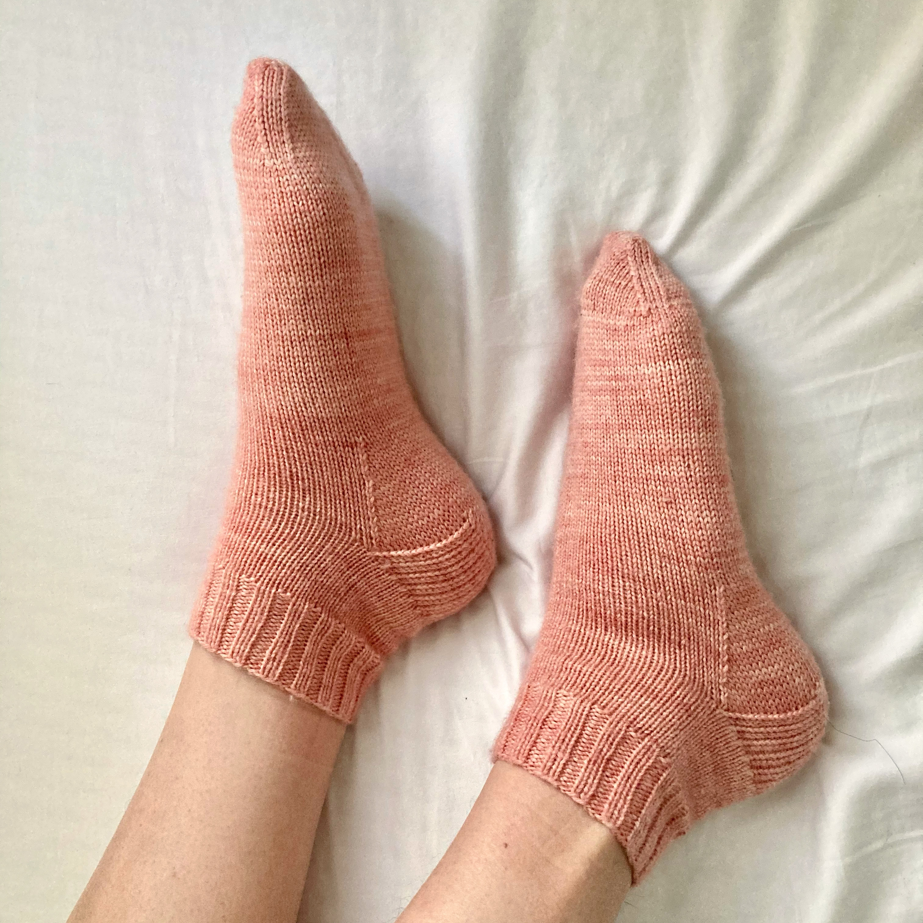 pink knitted socks